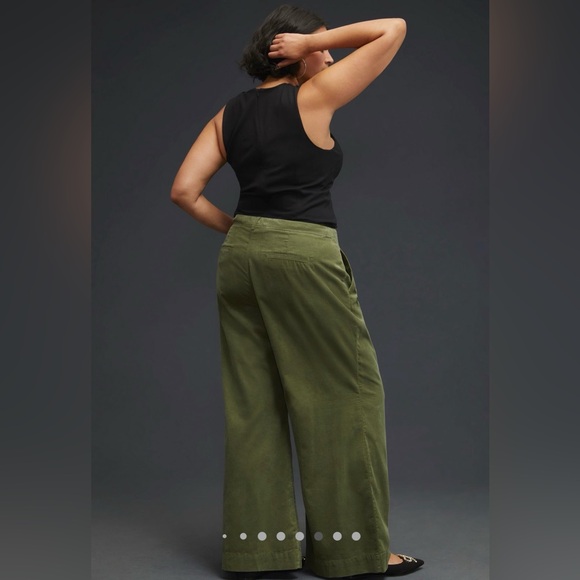 By Anthropologie Pleated Wide Leg Corduroy Trousers - Picture 3 of 12